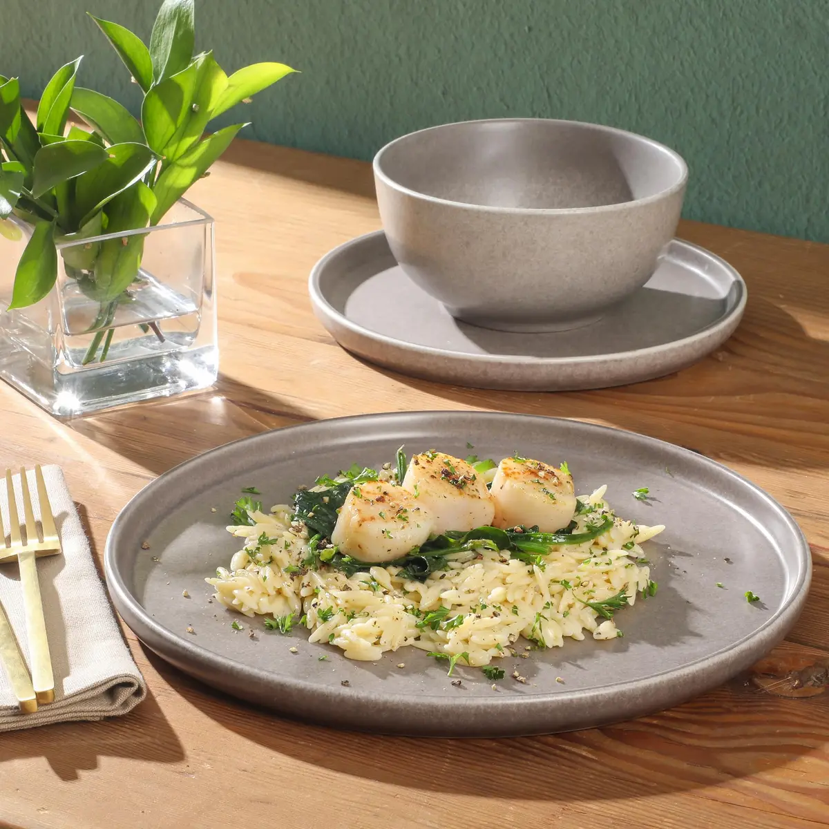Gibson Elite Eden Rock 12 Piece Dinnerware Set | Service for 4, Stoneware, Microwave & Dishwasher Safe - view 5