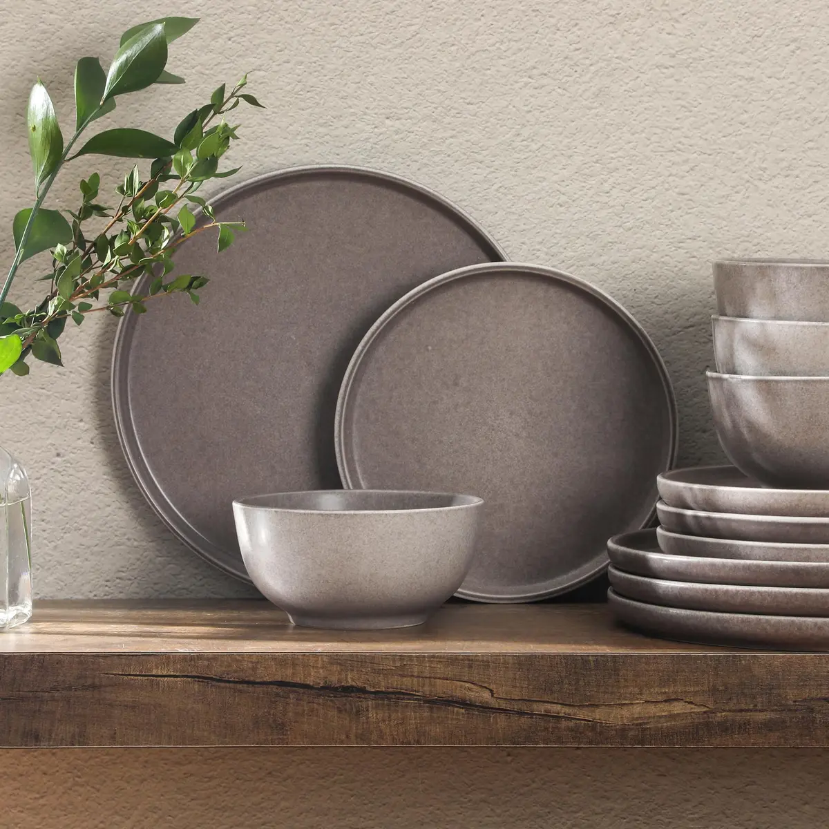 Gibson Elite Eden Rock 12 Piece Dinnerware Set | Service for 4, Stoneware, Microwave & Dishwasher Safe - view 6