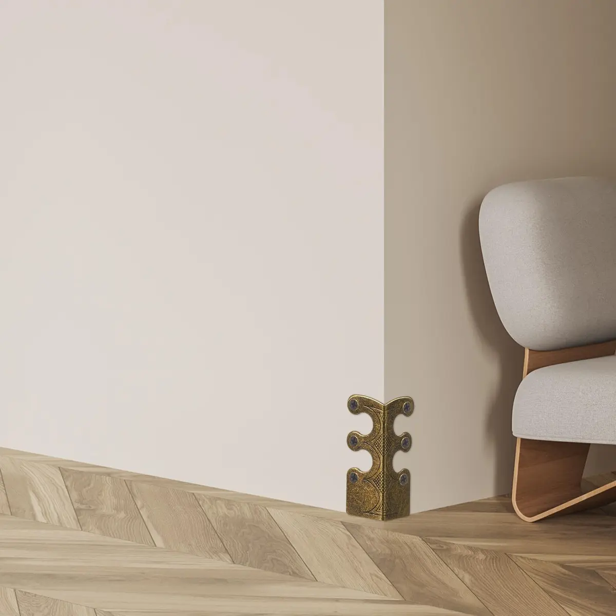 Blulu Brass Baseboard Corner Protectors, Bronze | Elegant Corner Guards for Furniture & Walls - view 6