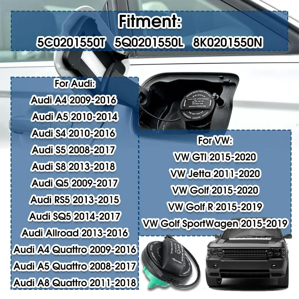 Xingehor Fuel Cap for Audi VW 2004-2020 | OE-Style, Waterproof & Resistant (70-120 chars) - view 2