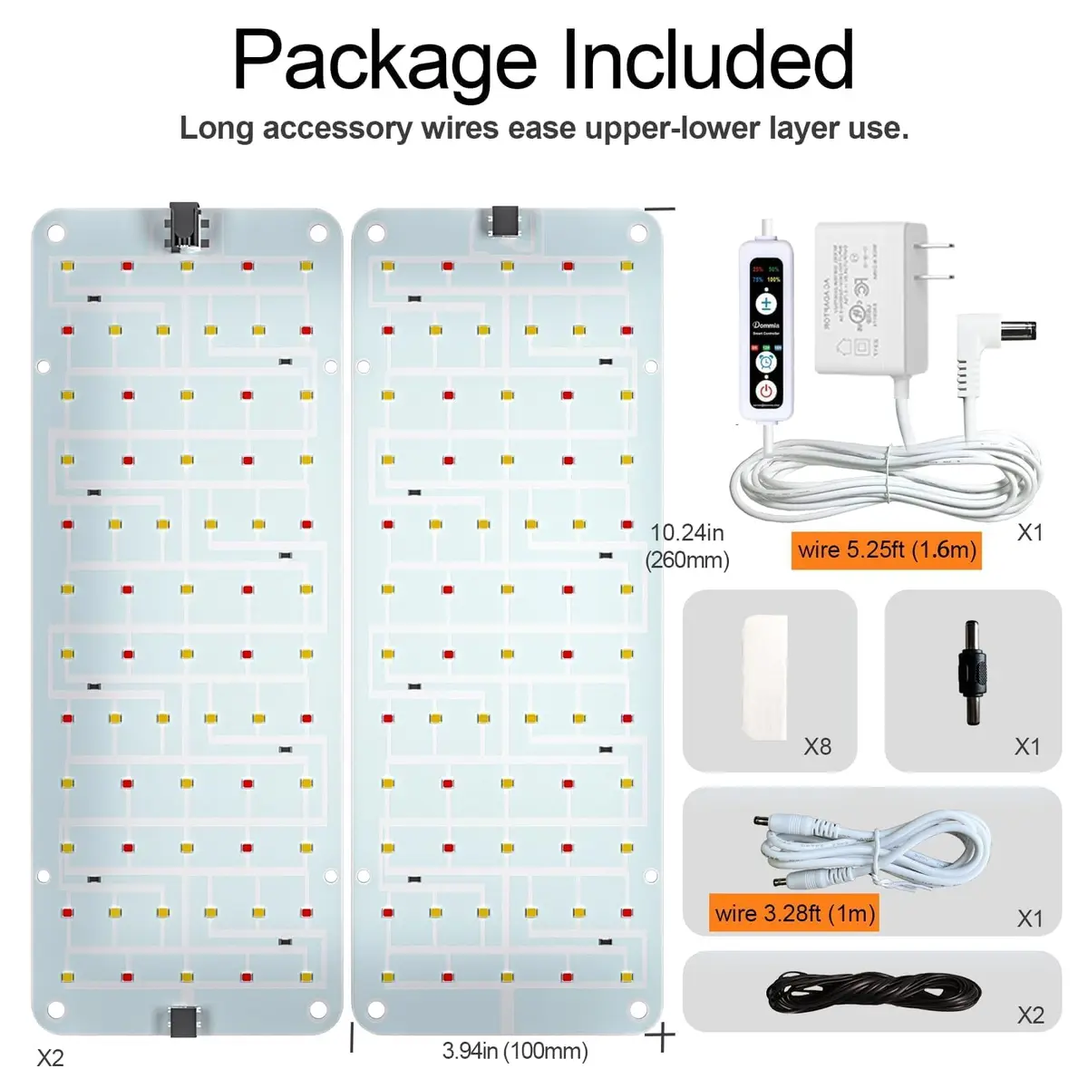 DOMMIA Panel Grow Light for Indoor Plants, 20W Ultra-Thin Full Spectrum | Adjustable Timer & Brightness - view 8