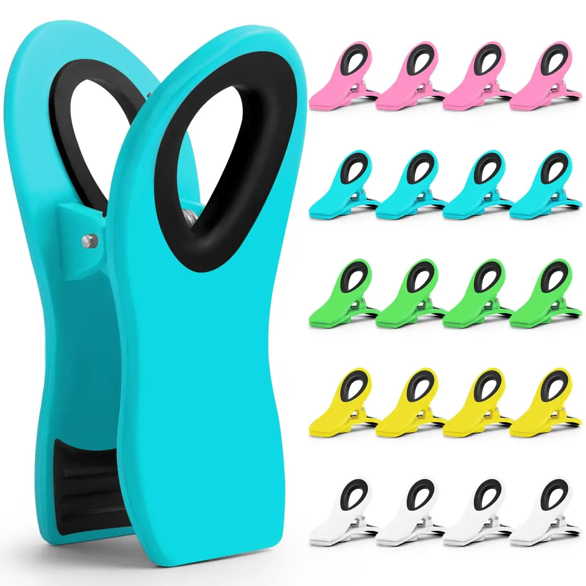 Jetmore 20 Pack Chip Clips | Magnetic Food Bag Clips for Kitchen & Office - main product image