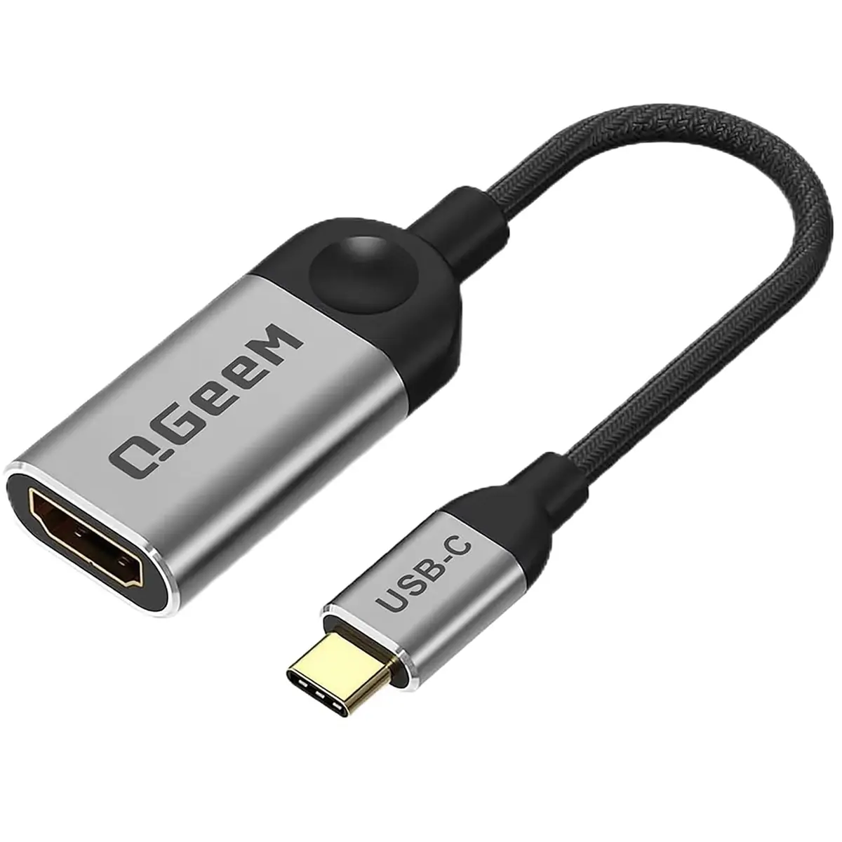QGeeM USB C to HDMI Adapter 4K Cable, USB Type-C to HDMI Adapter [Thunderbolt 3/4 Compatible] for Laptop MacBook Pro/Air, iPhone15 16 Pro/max,GalaxyS8-S23,XPS,Pixelbook,Thinkpad,Surface,Ipad Pro etc. - main product image