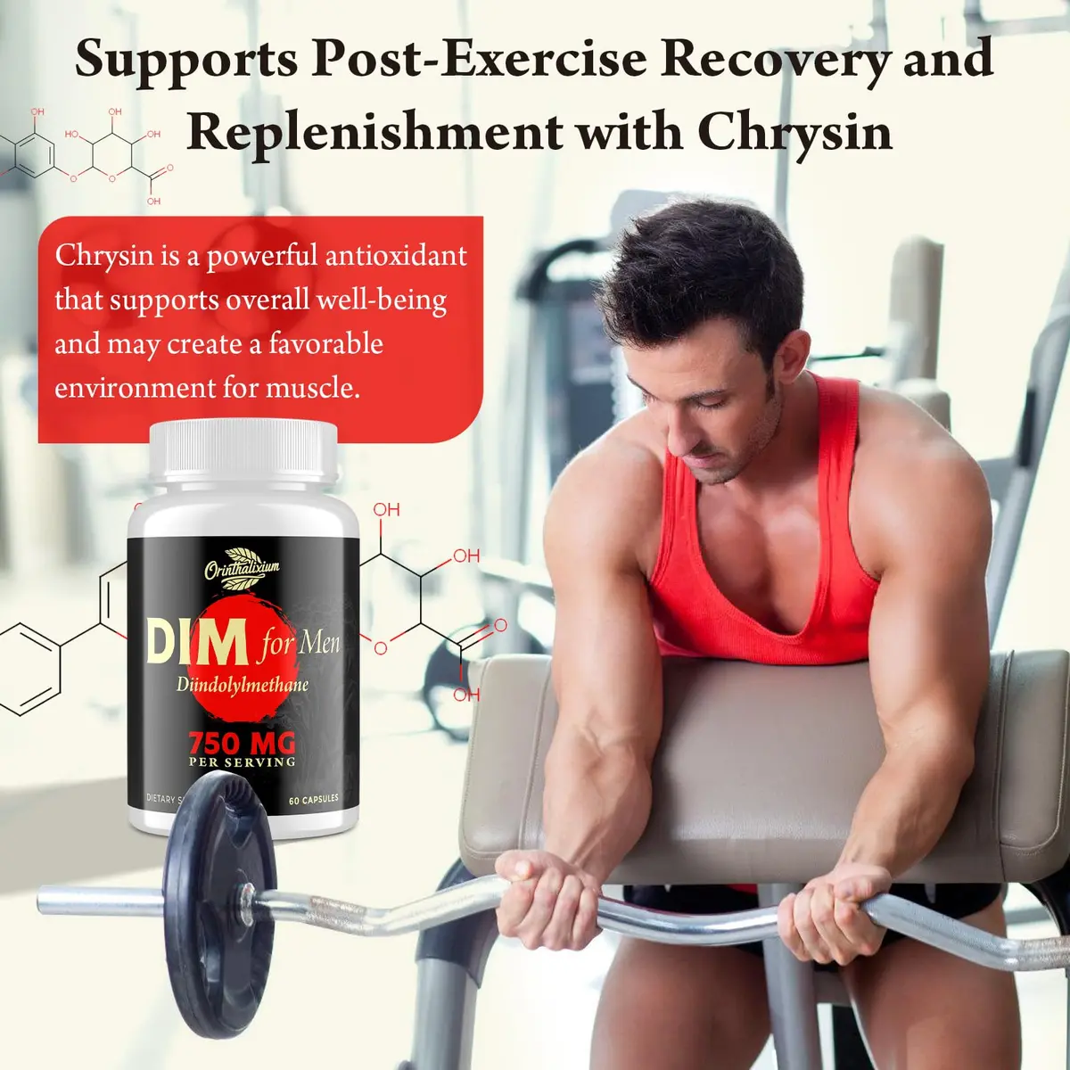 Orinthalixium DIM for Men 750MG | Hormone Balance & Vitality Support (100-120c) - view 6