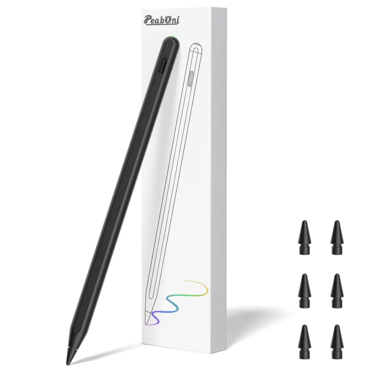 Peaboni Stylus Pen for iPad 2018-2026 | Magnetic & USB-C Fast Charge, 8hr Drawing - main product image