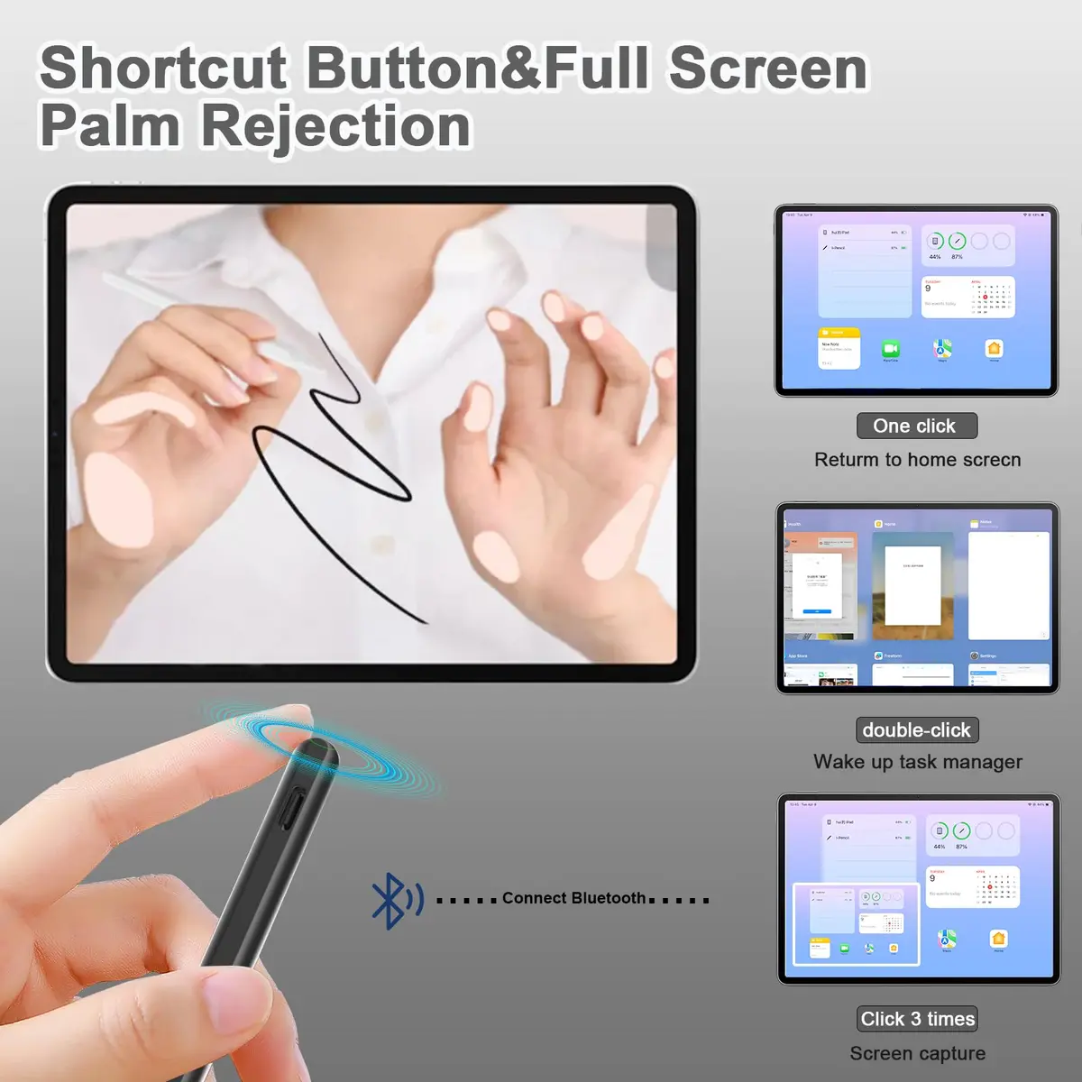 Peaboni Stylus Pen for iPad 2018-2026 | Magnetic & USB-C Fast Charge, 8hr Drawing - view 6