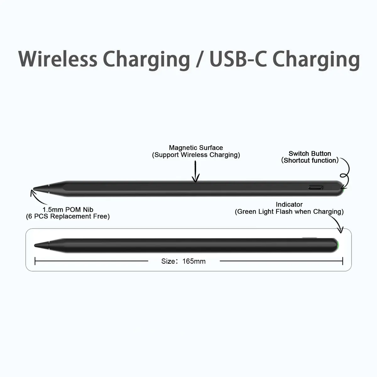 Peaboni Stylus Pen for iPad 2018-2026 | Magnetic & USB-C Fast Charge, 8hr Drawing - view 9
