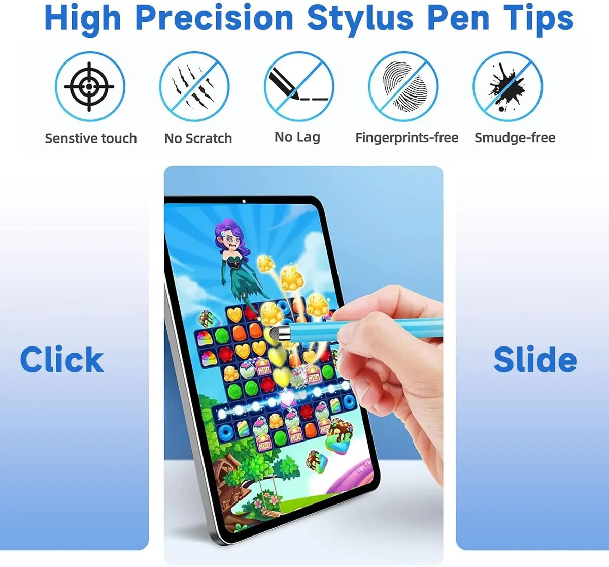GUUGEI Mesh Fiber Replacement Nibs 20-Pack | Precise Capacitive Stylus Tips for Touch Screen Devices - view 2