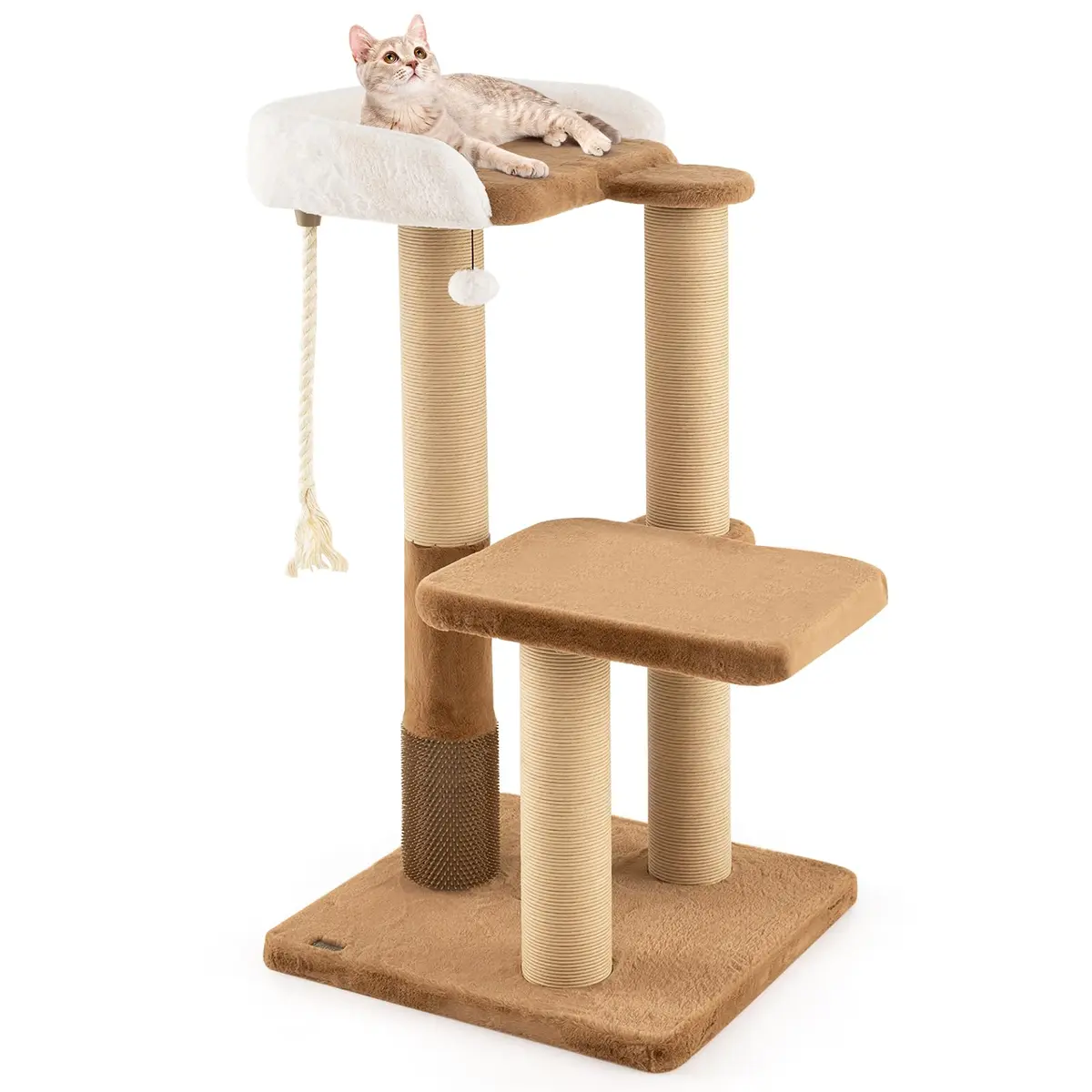 PETSITE 44-inch Modern Cat Tree for Indoor Cats | Multi-Level Tower with Sisal Rope & Self-Groomer (44 inches) - main product image