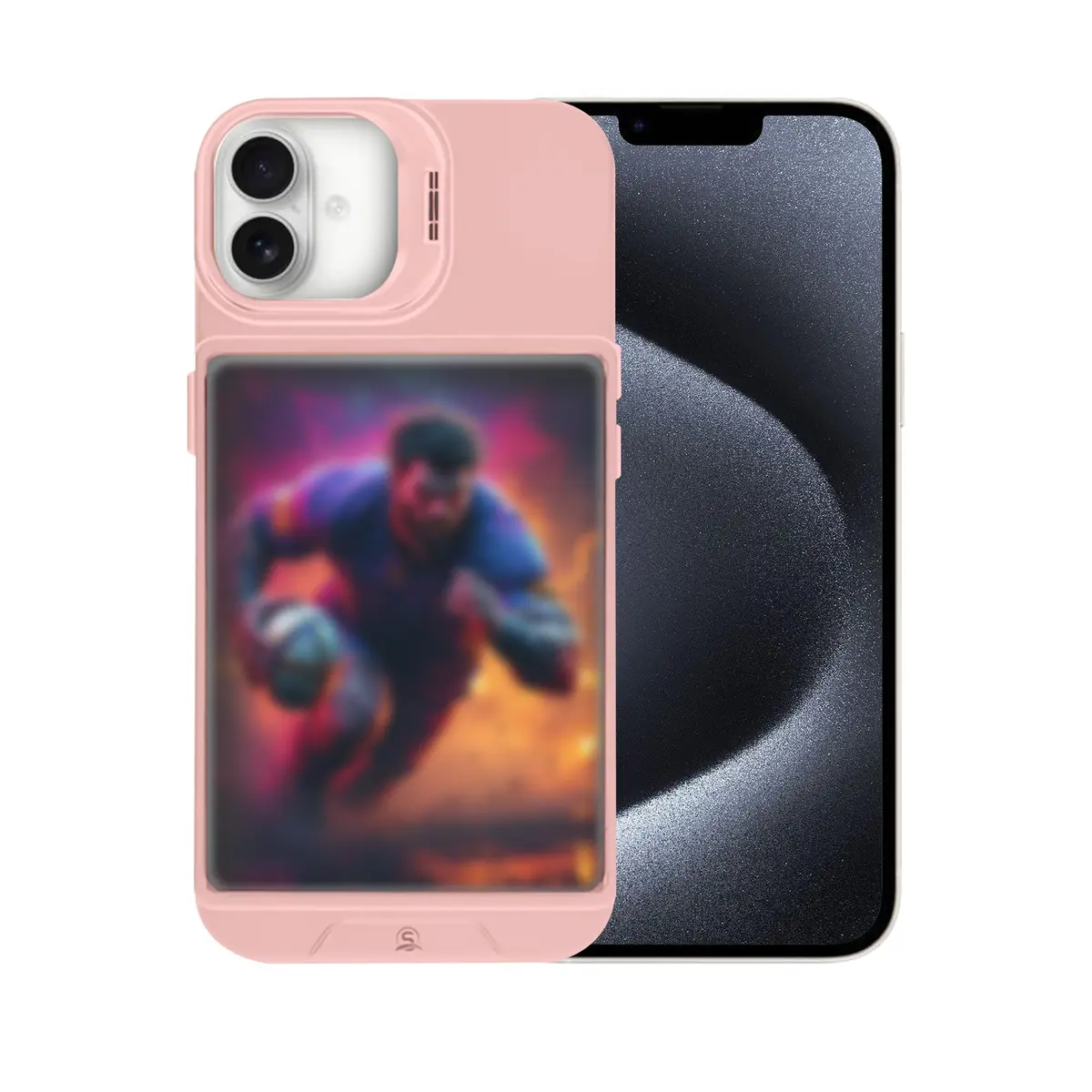 TopWrack Display Phone Case for iPhone 16 | Clear Back Card Holder with Kickstand (Pink) - main product image