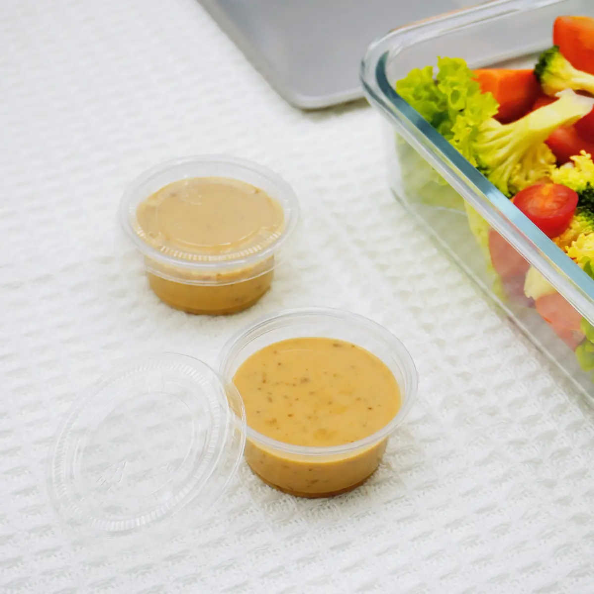 TashiBox 2 oz Plastic Portion Cups with Lids | Leak-Proof, Reusable, Food-Grade BPA-Free (70-120 chars) - view 2
