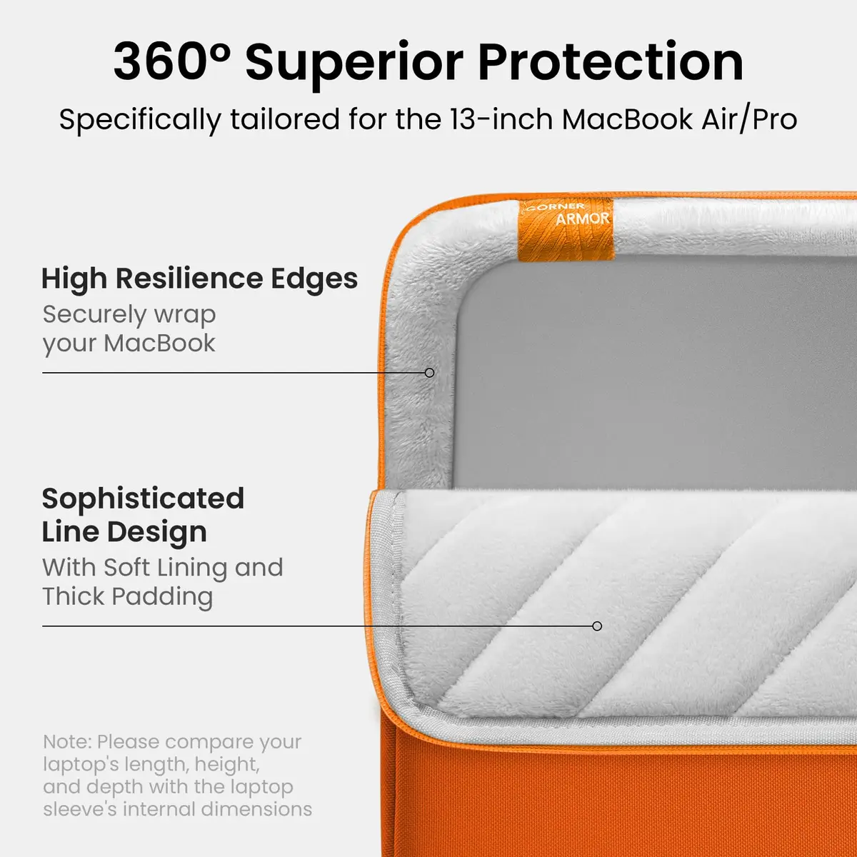 tomtoc 360° Protective Laptop Sleeve for 13-inch MacBook Air M5/A3449 2026 | Military-Grade & Eco-Friendly Design - view 4