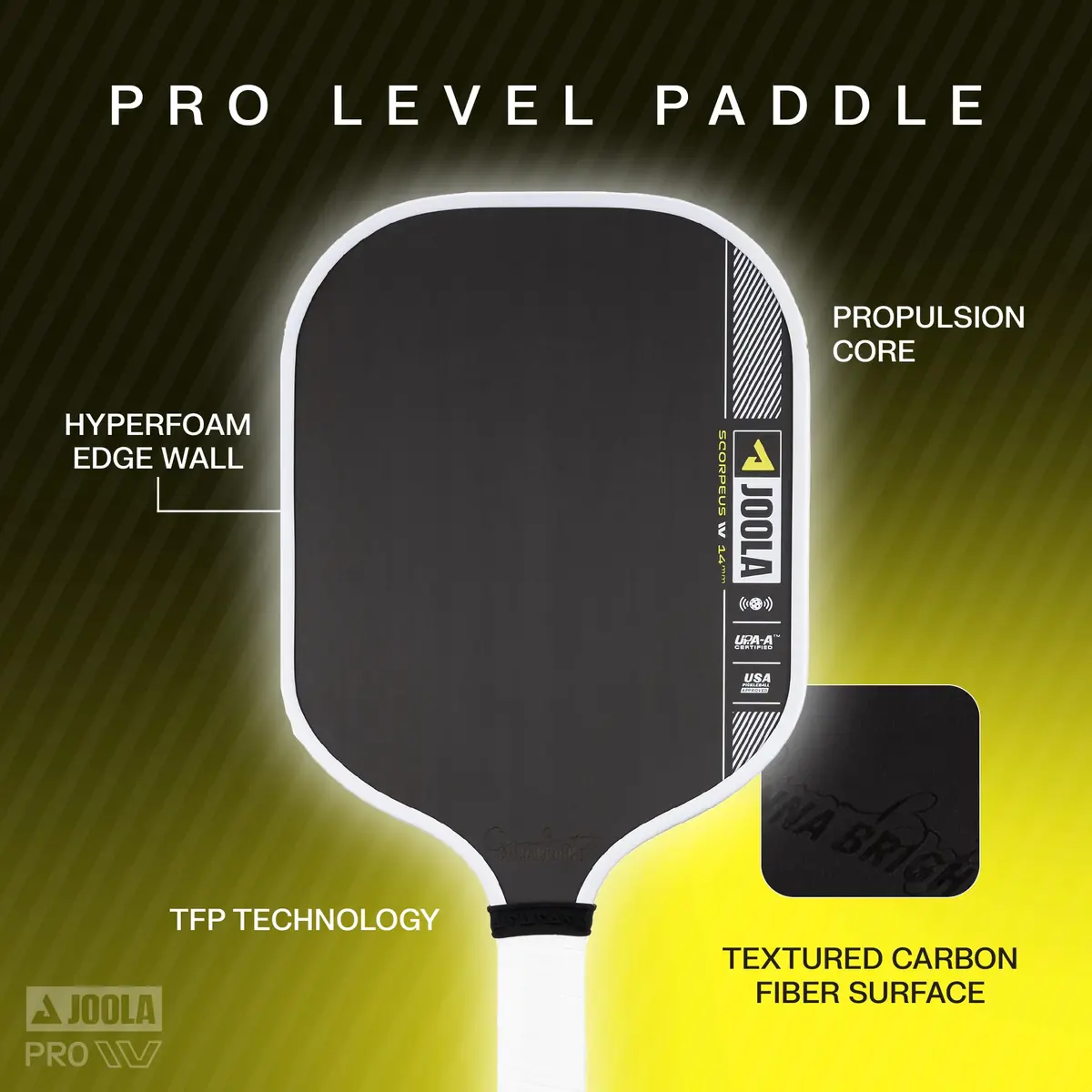 JOOLA Scorpeus Pro IV 14mm Pickleball Paddle | Tech Flex Power, USAP & UPA-A Certified (70-120 chars) - view 4