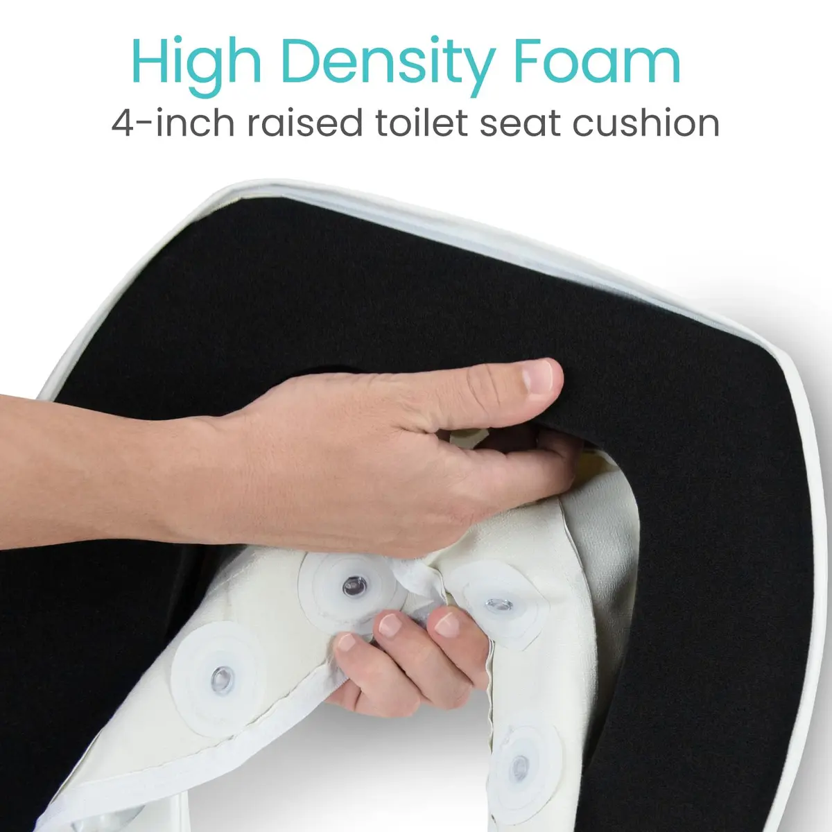 Vive Toilet Seat Riser Cushion for Seniors - 4 Inch Height | Fits Standard & Elongated Seats - view 5