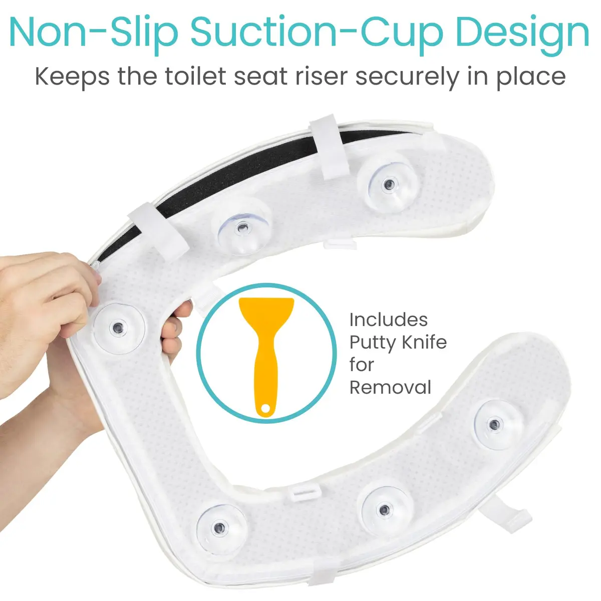 Vive Toilet Seat Riser Cushion for Seniors - 4 Inch Height | Fits Standard & Elongated Seats - view 7