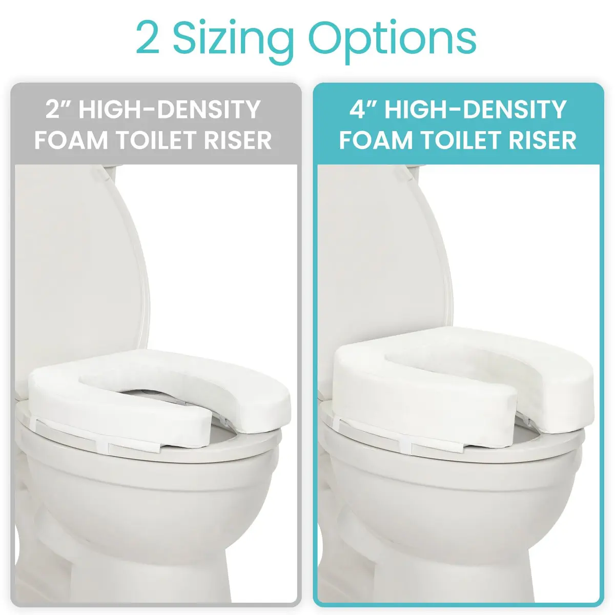 Vive Toilet Seat Riser Cushion for Seniors - 4 Inch Height | Fits Standard & Elongated Seats - view 8