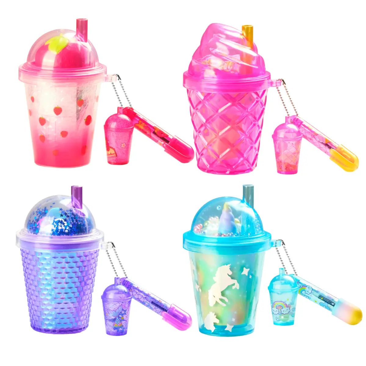 REAL LITTLES Liquid Charms Micro Backpack with Stationery Surprises | 1 Micro Backpack, Multicolor — 4 Cups - main product image