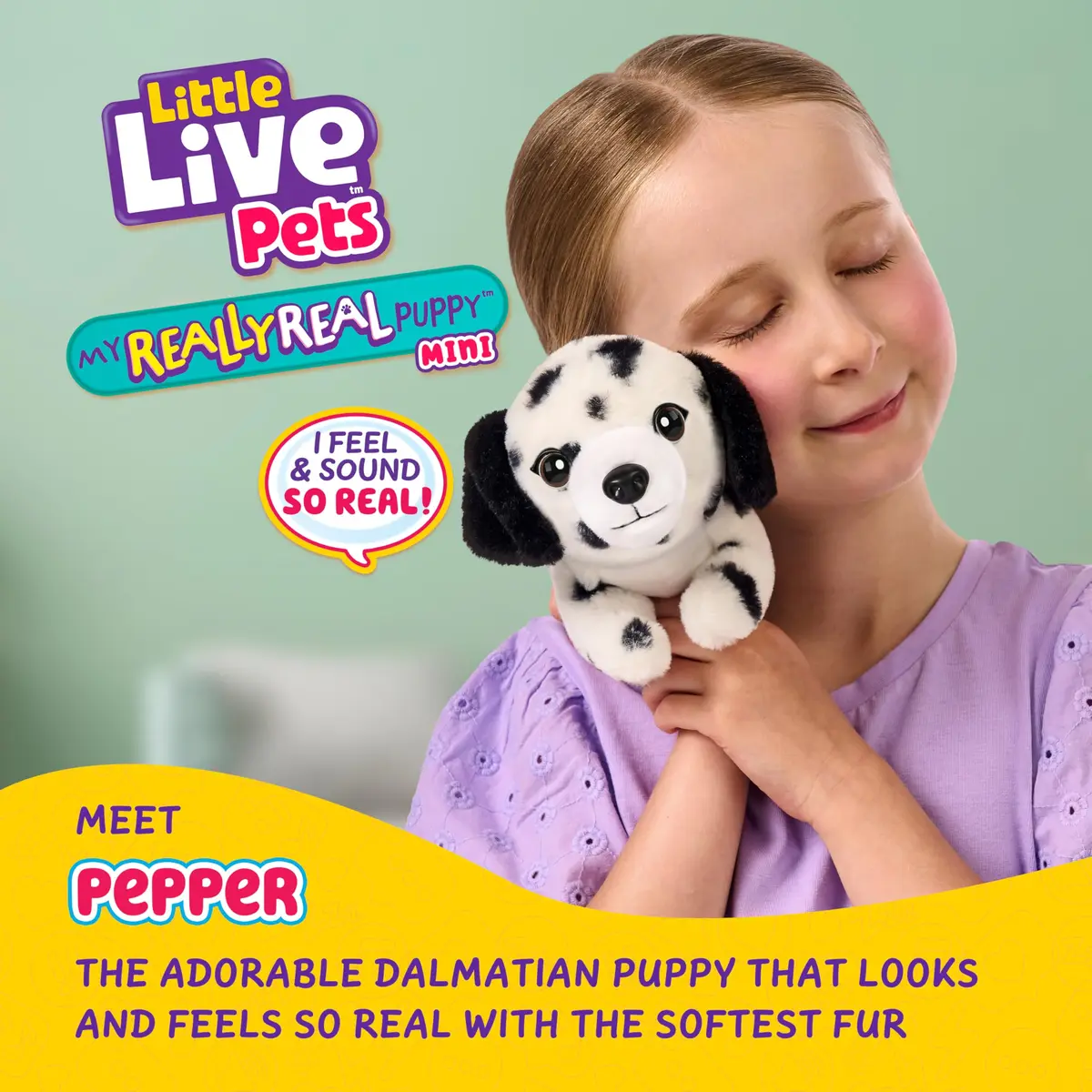 Little Live Pets My Really Real Puppy Mini Pepper the Dalmatian Interactive Plush Toy with Basket, 11cm (4.3in) | Educational Toy Figure for Kids 3-6 - view 2
