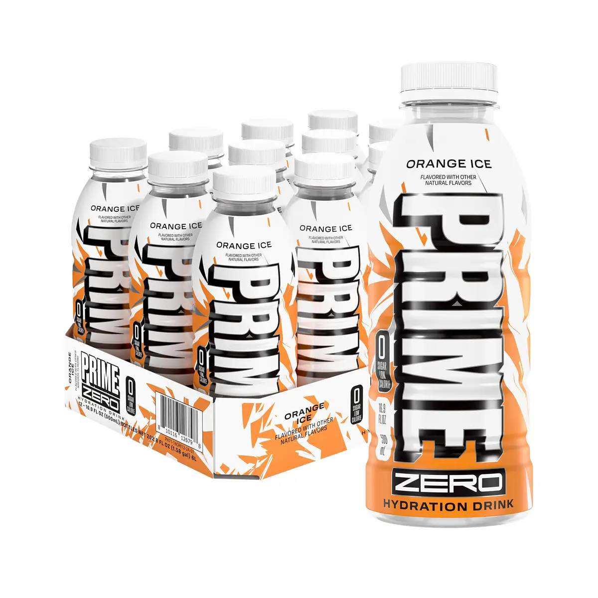 PRIME HYDRATION ZERO ORANGE ICE 16.9 Fl Oz | Sugar-Free Electrolyte Sports Drink for Active Lifestyle - main product image