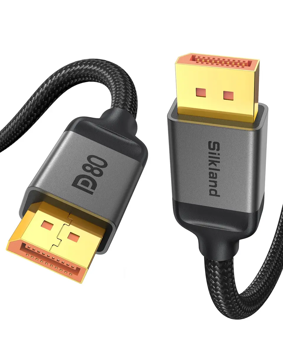 Silkland 80Gbps DisplayPort 2.1 Cable 5M (16.5FT) | 16K@60Hz, 8K@240Hz, 4K@540Hz Gaming Cord - main product image