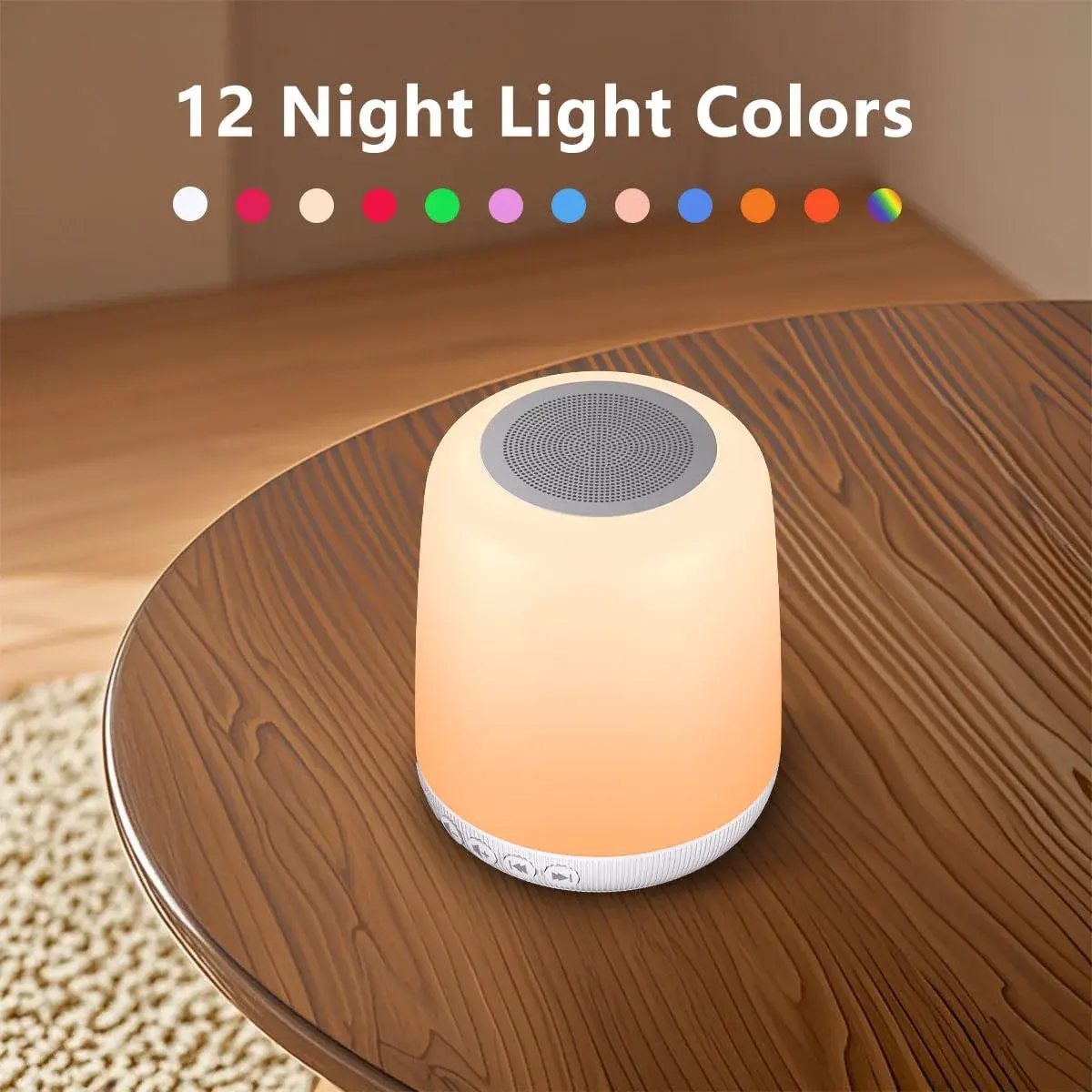 Easysleep White Noise Sound Machine Milky White | 30 Soothing Sounds, 12 Night Light Colors, App Control - view 3