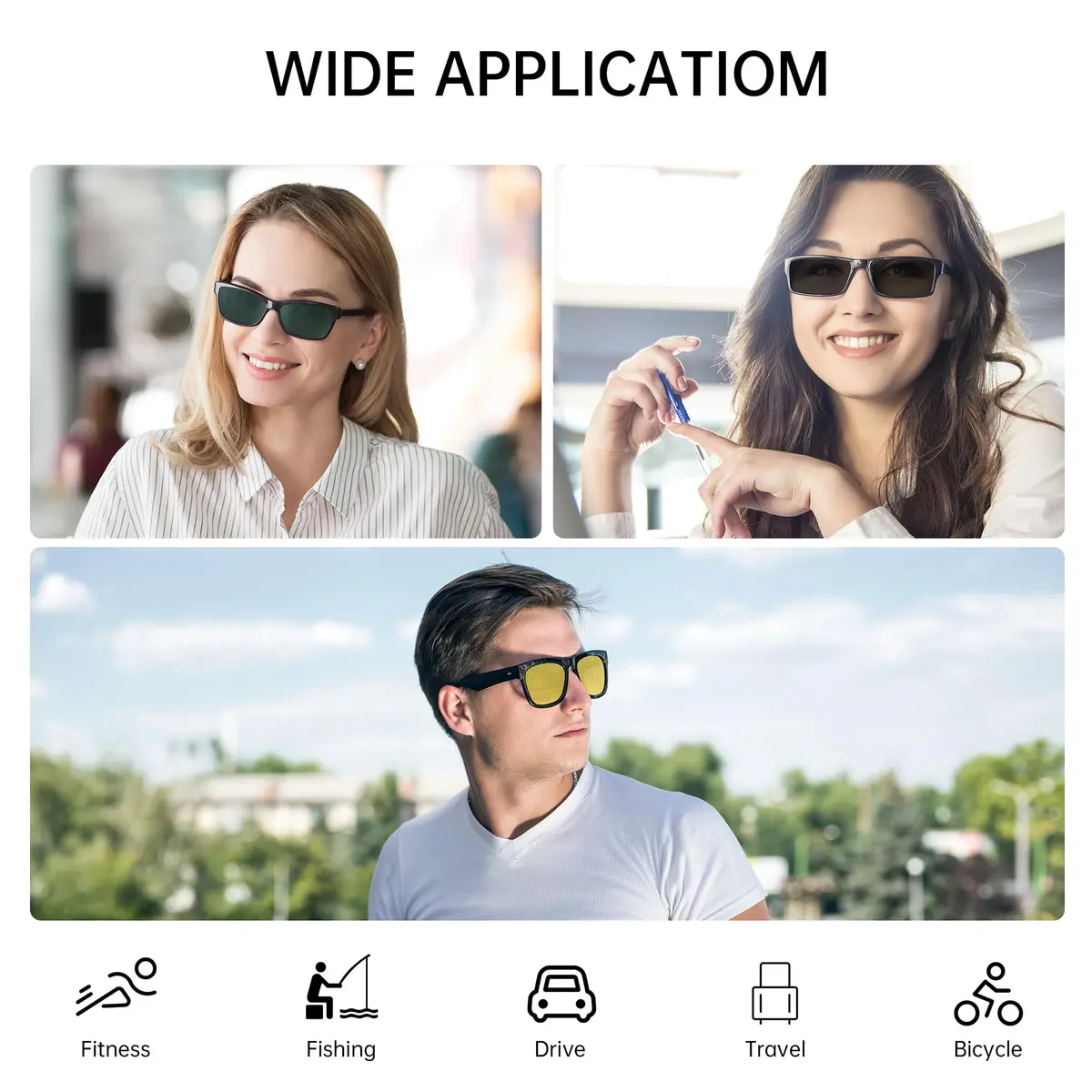 HIBLOKS Polarized Clip-on for Ray-Ban Meta Wayfarer RW4008/RW4012 Large 53-22 (2-Pack, Black+Green Matte Frame) | Perfect Fit for Smart Glasses - view 6