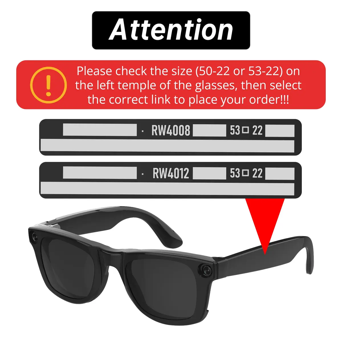 HIBLOKS Polarized Clip-on for Ray-Ban Meta Wayfarer RW4008/RW4012 Large 53-22 (2-Pack, Black+Green Matte Frame) | Perfect Fit for Smart Glasses - view 2