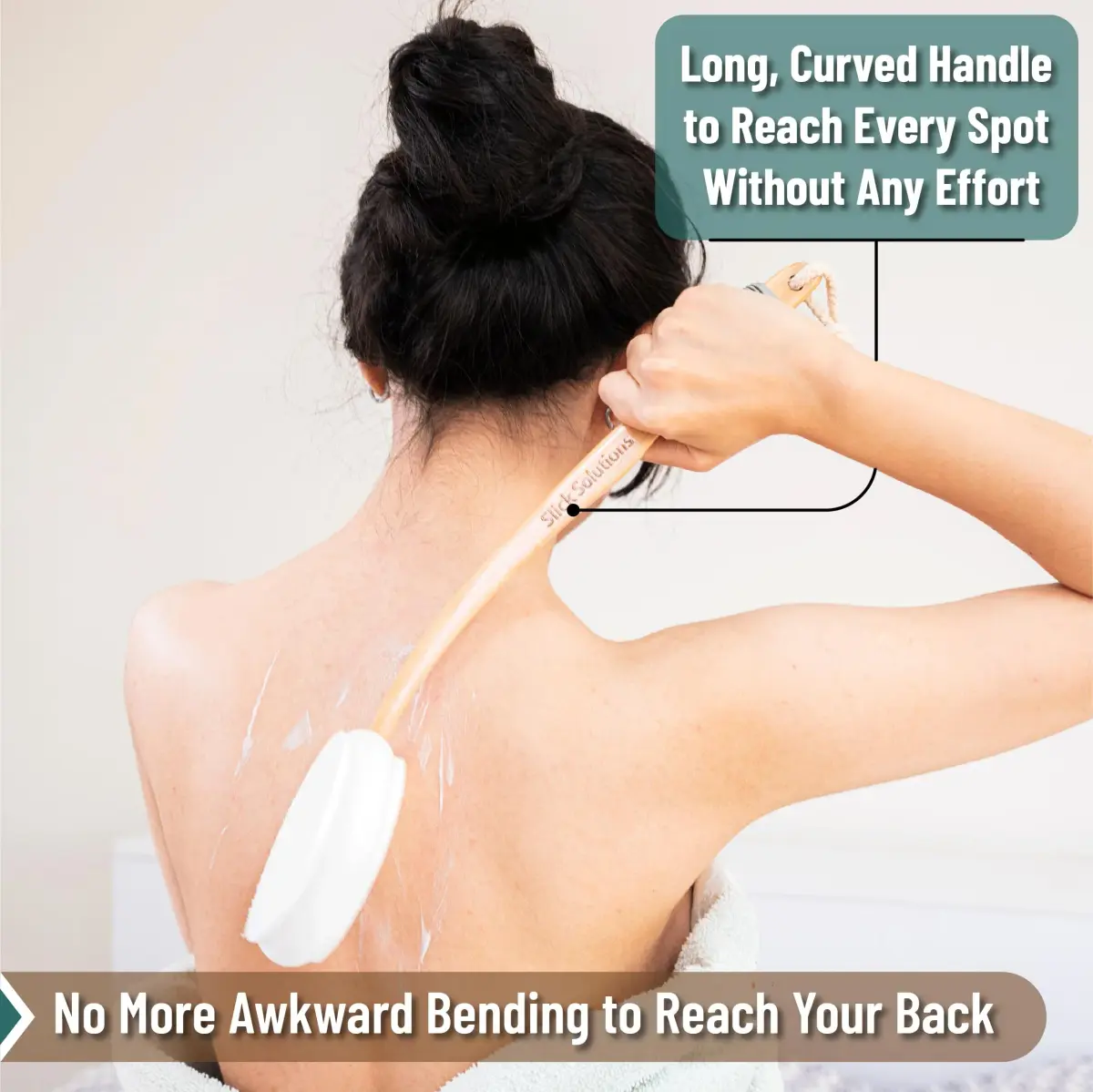 Slick Solutions 17-inch Lotion Applicator with Grey Grip & 3 Extra Pads | Easy Back & Body Reach - view 3