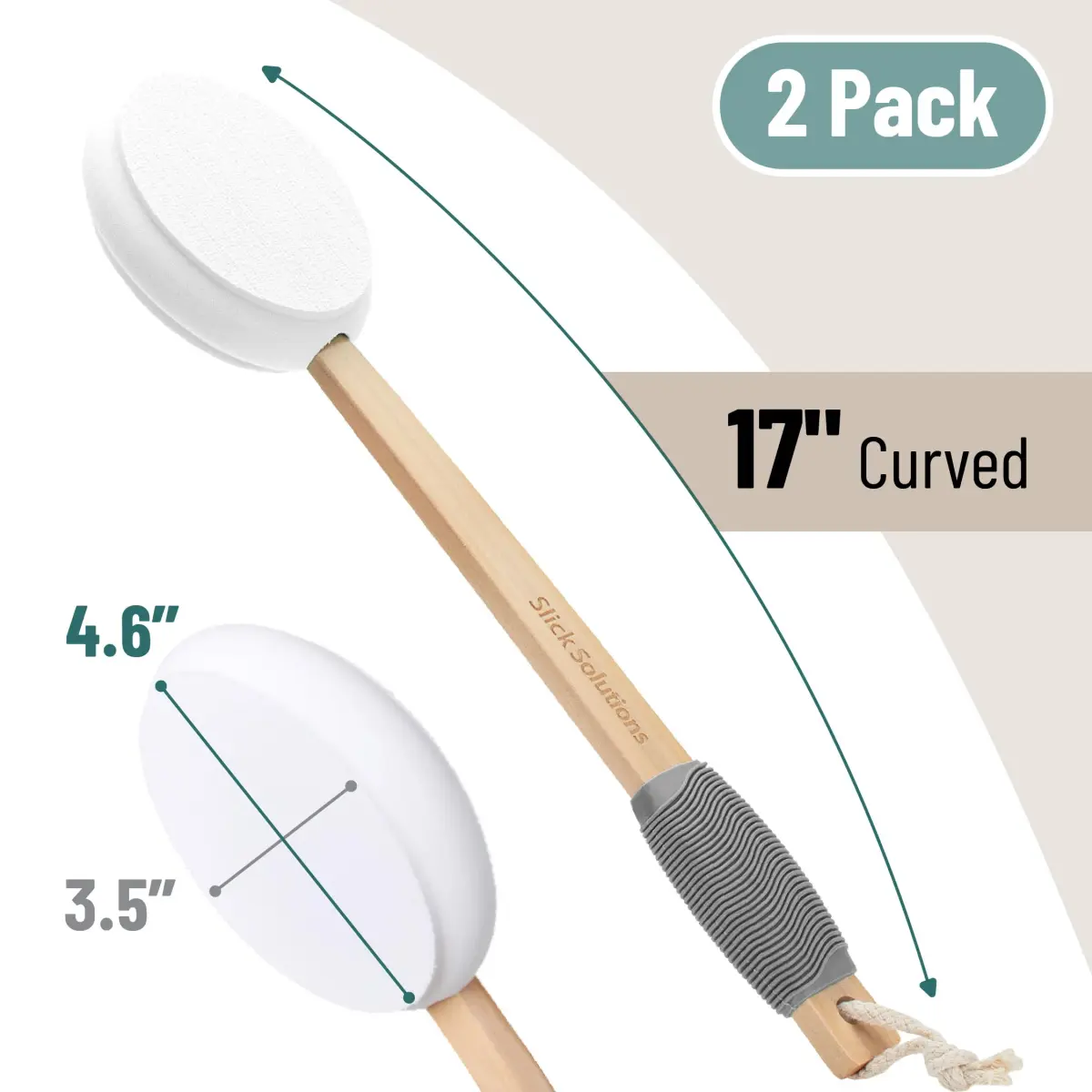 Slick Solutions 17 inch Lotion Applicator with Grey Grip - 2 Pack | Easy Reach for Back & Body - view 2