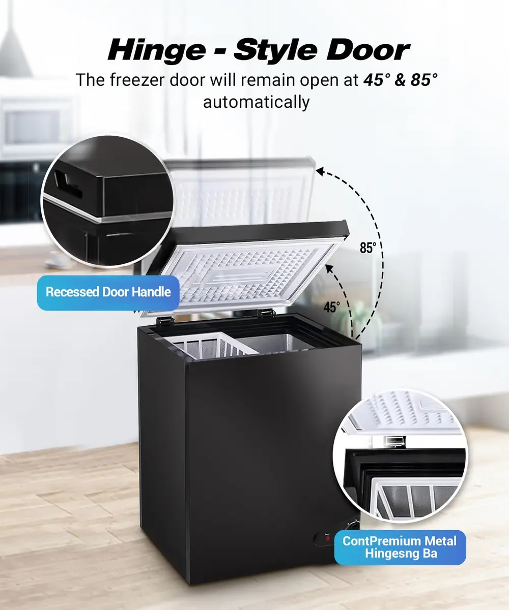 rosmena Chest Freezer 3.5 Cu. Ft. | Compact, Black, Adjustable Temp, Quiet Operation - view 5
