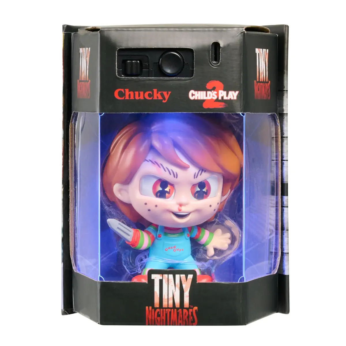 Just Play Tiny Nightmares Black Light Edition Collectible Chucky Figure | Creepy Horror Doll, 3-inch, Glow-in-the-Dark, Ages 14+ - main product image