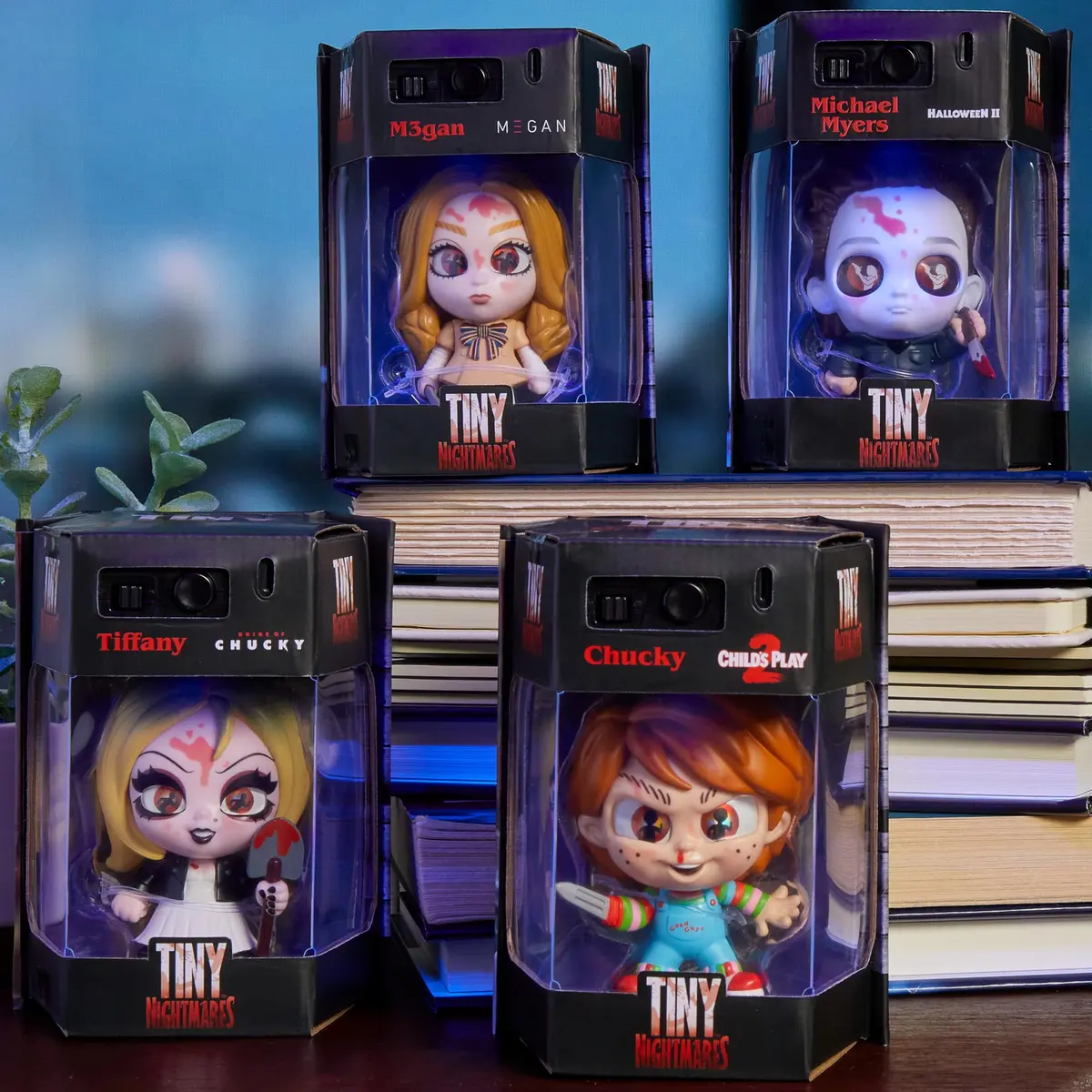 Just Play Tiny Nightmares Black Light Edition Collectible Chucky Figure | Creepy Horror Doll, 3-inch, Glow-in-the-Dark, Ages 14+ - view 2
