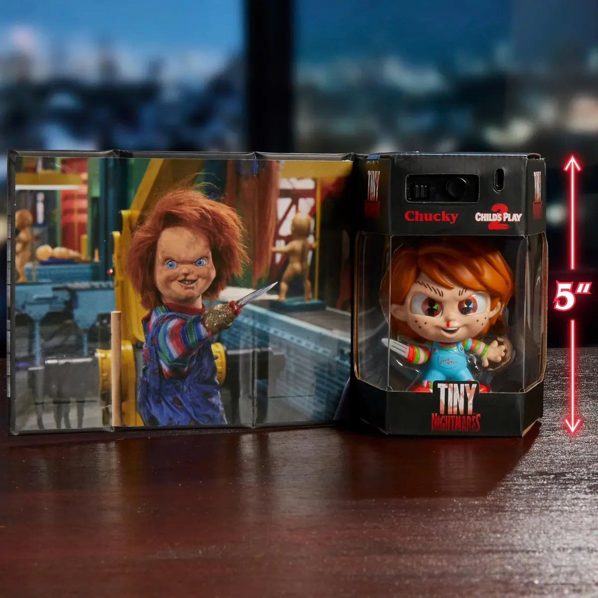 Just Play Tiny Nightmares Black Light Edition Collectible Chucky Figure | Creepy Horror Doll, 3-inch, Glow-in-the-Dark, Ages 14+ - view 3