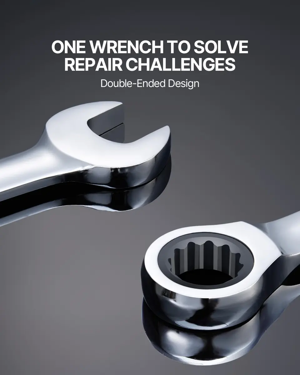VEVOR Combination Wrench Set, 16-Piece Metric Ratcheting Wrenches, Cr-V Steel, 8-24 mm | Precise, Durable, Portable - view 5