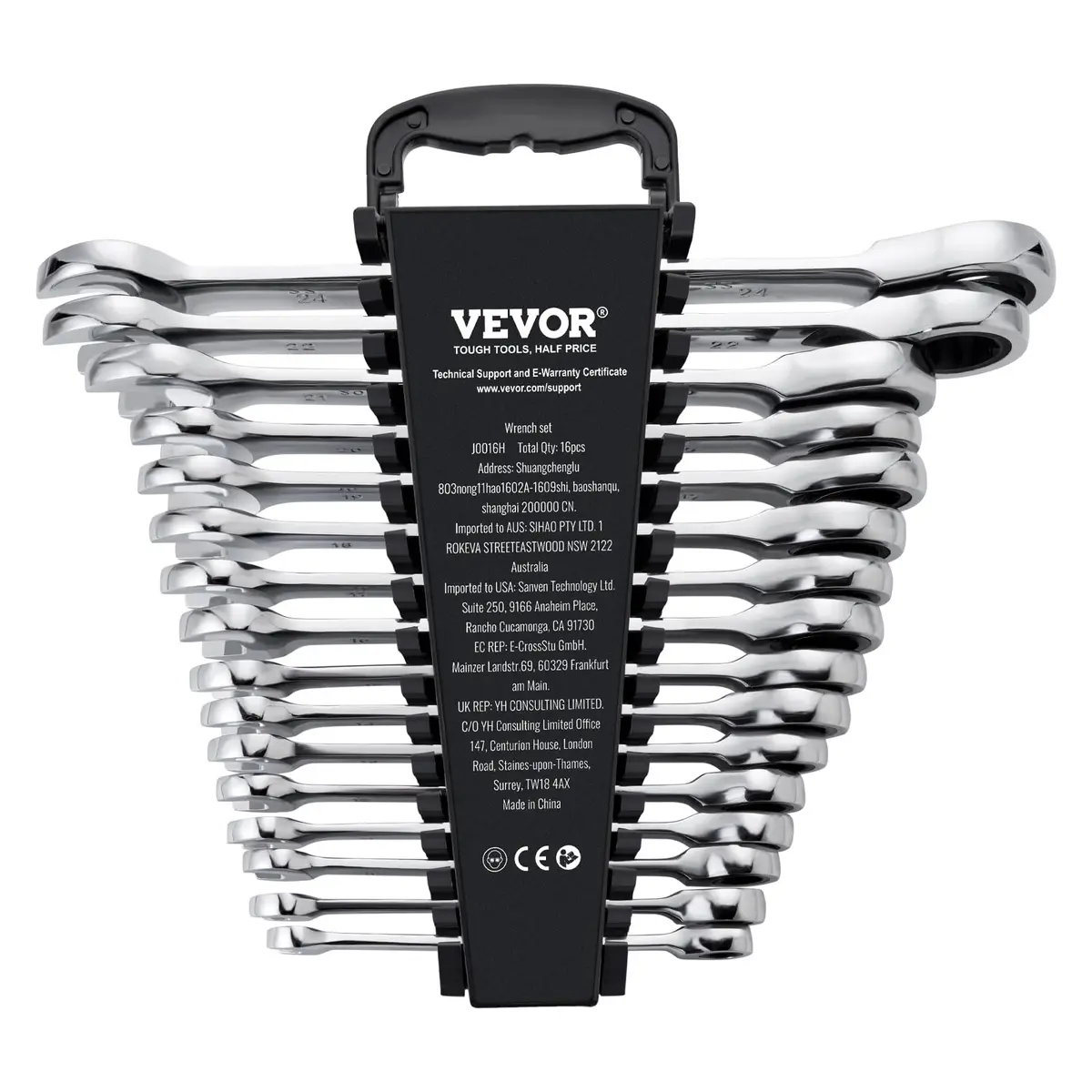 VEVOR Combination Wrench Set, 16-Piece Metric Ratcheting Wrenches, Cr-V Steel, 8-24 mm | Precise, Durable, Portable - view 9