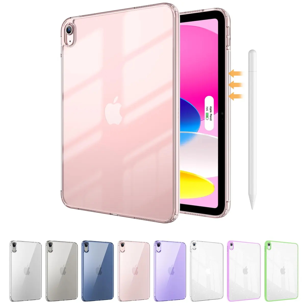 ProCase Clear Back Case for iPad 11th Gen (A16) 2025 11 Inch & iPad 10th Gen 2022 10.9 Inch | Slim Transparent Pink TPU Cover - main product image