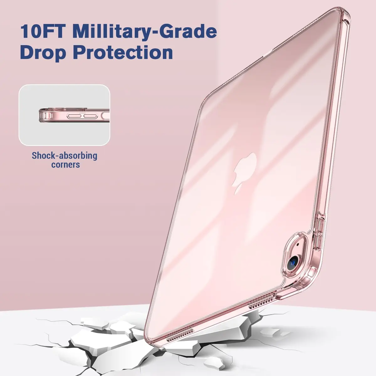 ProCase Clear Back Case for iPad 11th Gen (A16) 2025 11 Inch & iPad 10th Gen 2022 10.9 Inch | Slim Transparent Pink TPU Cover - view 7