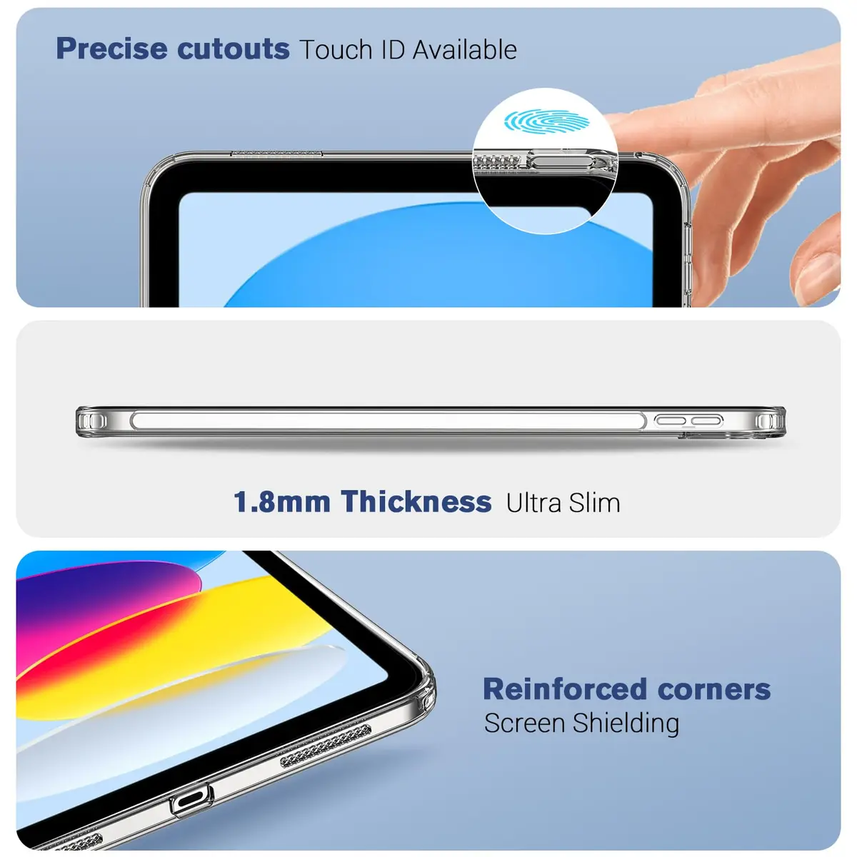 ProCase Clear Back Case for iPad 11th Gen (A16) 2025 & iPad 10th Gen 2022 | Slim Lightweight TPU Cover - view 3
