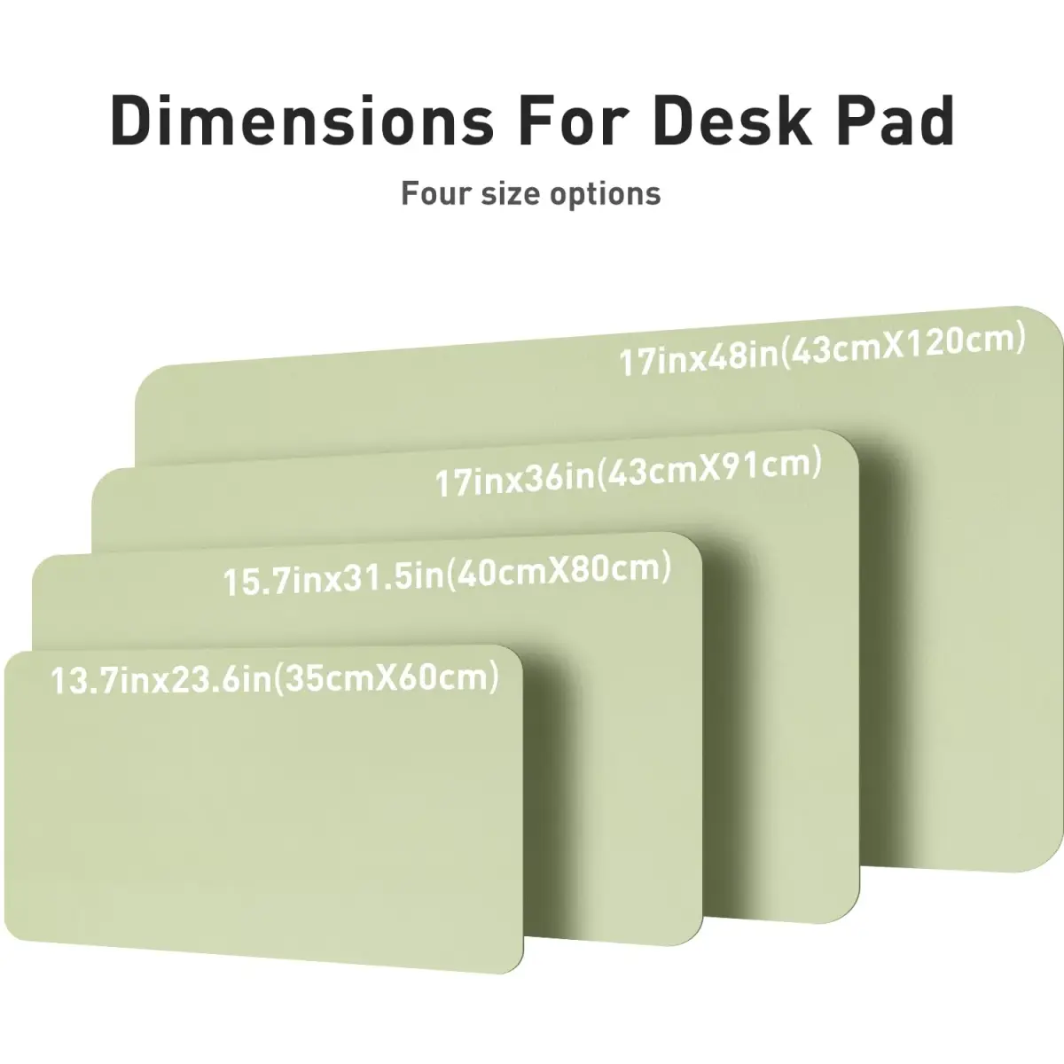 Aothia Grass Green PU Leather Desk Pad 122cm x 43cm (48"x17") | Protects Desks, Smooth Writing Surface - view 4