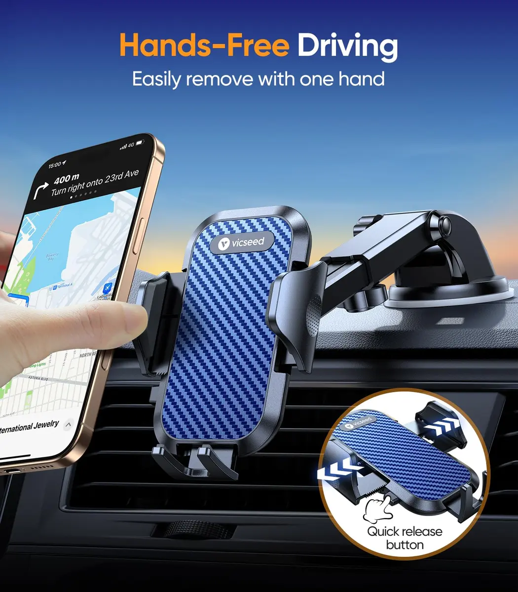 VICSEED Car Phone Holder [Strongest Suction, 360° Rotation, Heavy Phone Friendly] - view 7
