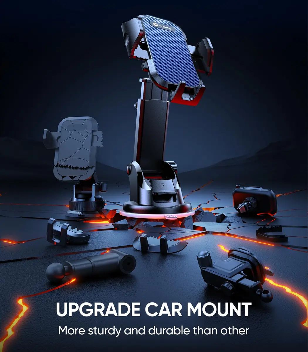 VICSEED Car Phone Holder [Strongest Suction, 360° Rotation, Heavy Phone Friendly] - view 8