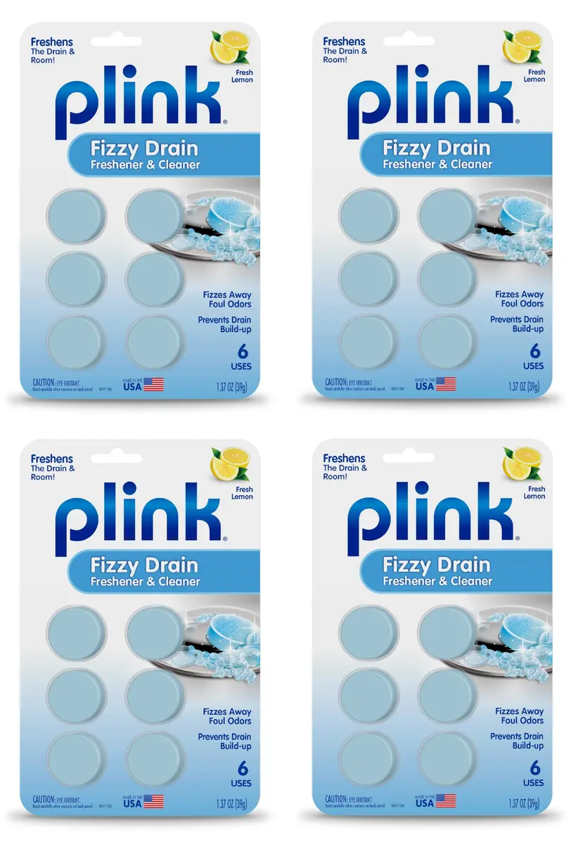 Plink Fizzy Drain Freshner and Cleaner 6 Count | Lemon Scent, Prevents Buildup & Odor (70-120 chars) - main product image