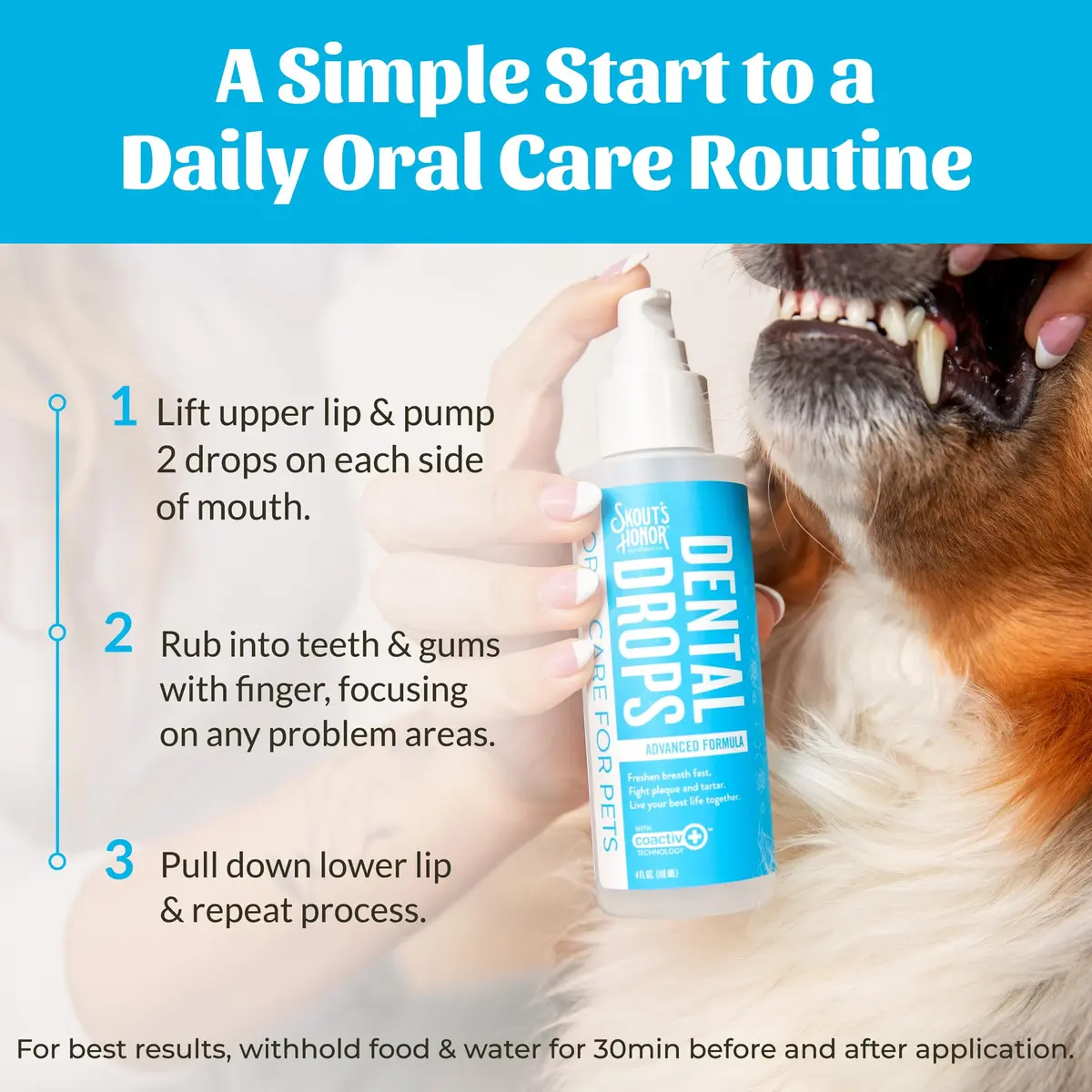 SKOUT'S HONOR Fresher Breath Advanced Dental Drops for Cats & Dogs | No Brushing Needed, 4 oz, 2-Pack - view 6