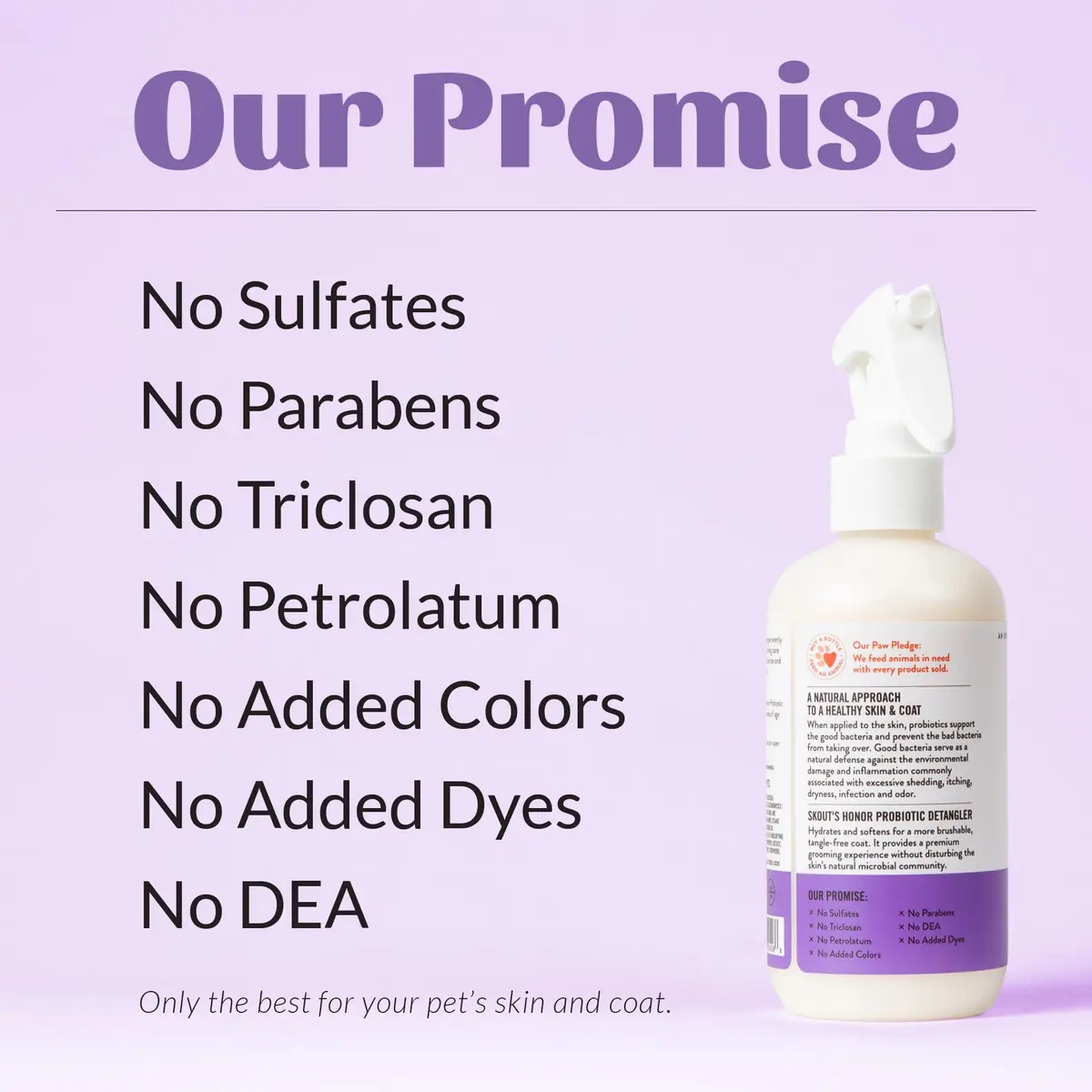 SKOUT'S HONOR Probiotic Dog Detangler Spray - Lavender | Hydrates & Nourishes, Supports Healthy Skin, 8 oz, 2-Pack - view 8