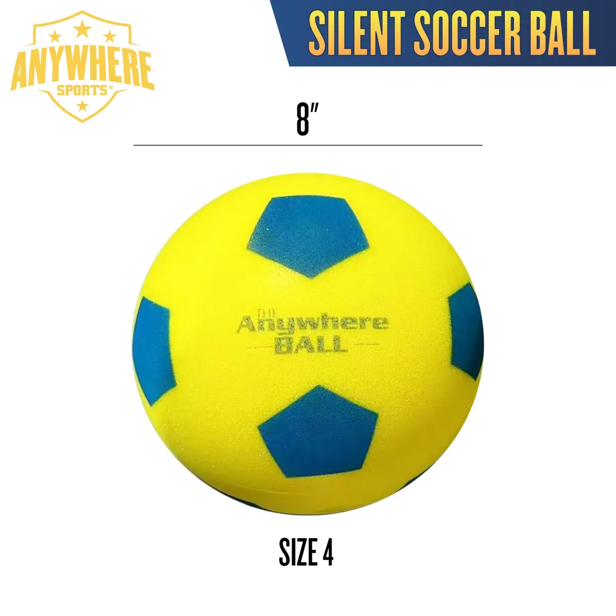 Anywhere Sports Silent Soccer Ball 8-inch | Indoor Foam Practice for All Ages - view 3