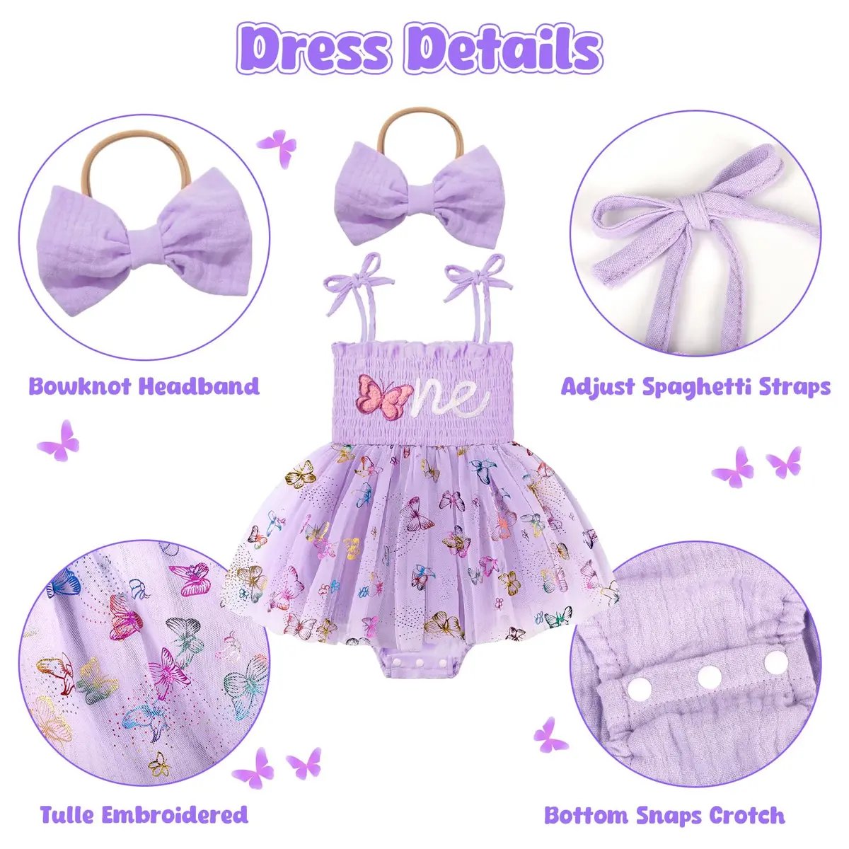 HONGTEYA Baby Girl 1st Birthday Outfit First Romper Tulle Dress Gifts | Elegant Pink Dress for Special Occasion - view 5