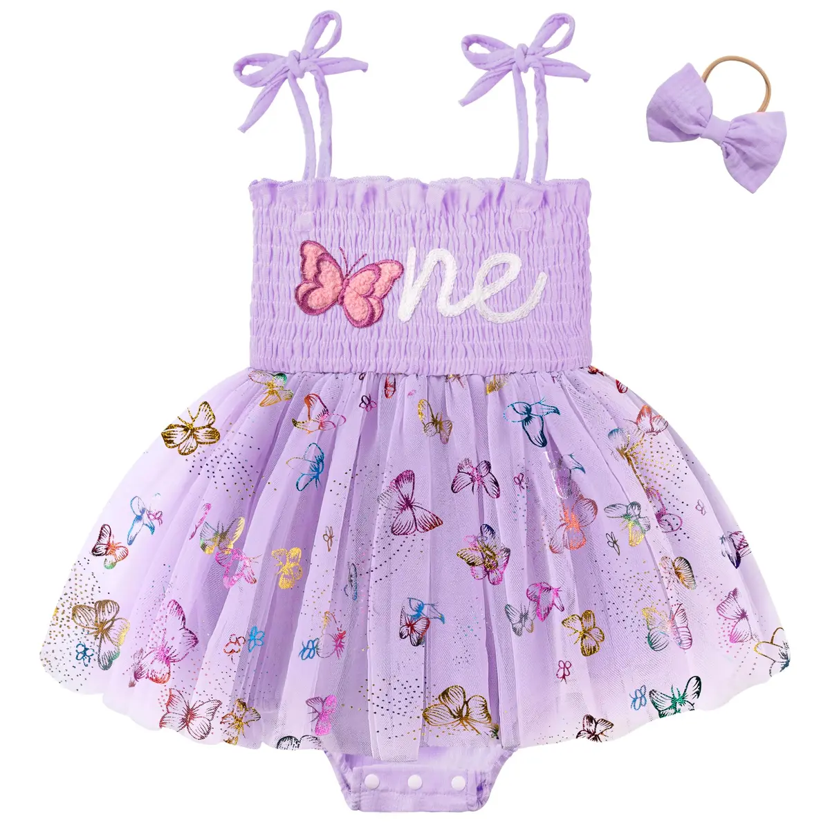 HONGTEYA Baby Girl 1st Birthday Outfit First Romper Tulle Dress Gifts | Elegant Pink Dress for Special Occasion - main product image