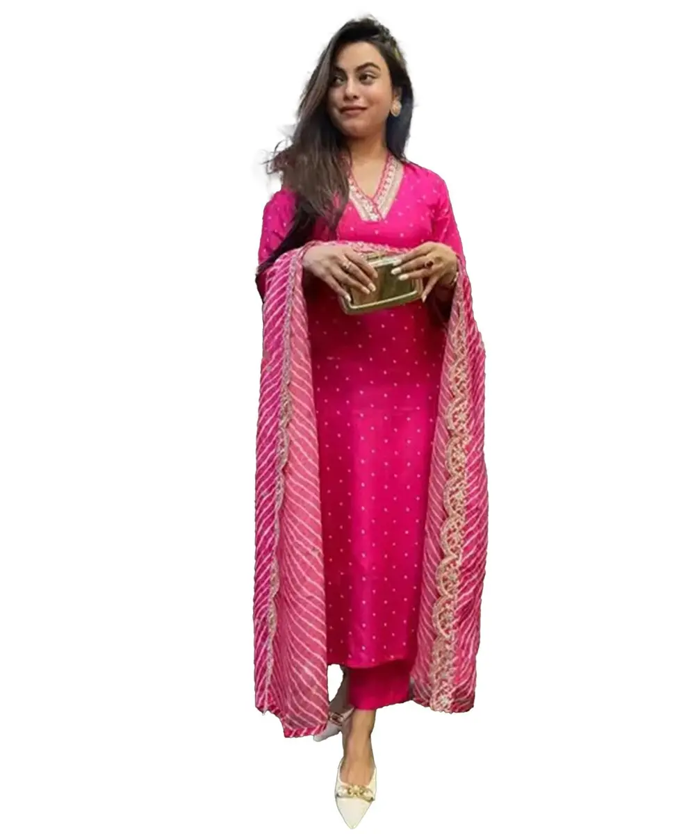 Yashika Women's Silk Blend Cotton Dupatta Kurta Set | Elegant Digital Print, Embroidery, Suitable for All Indian Occasions - main product image