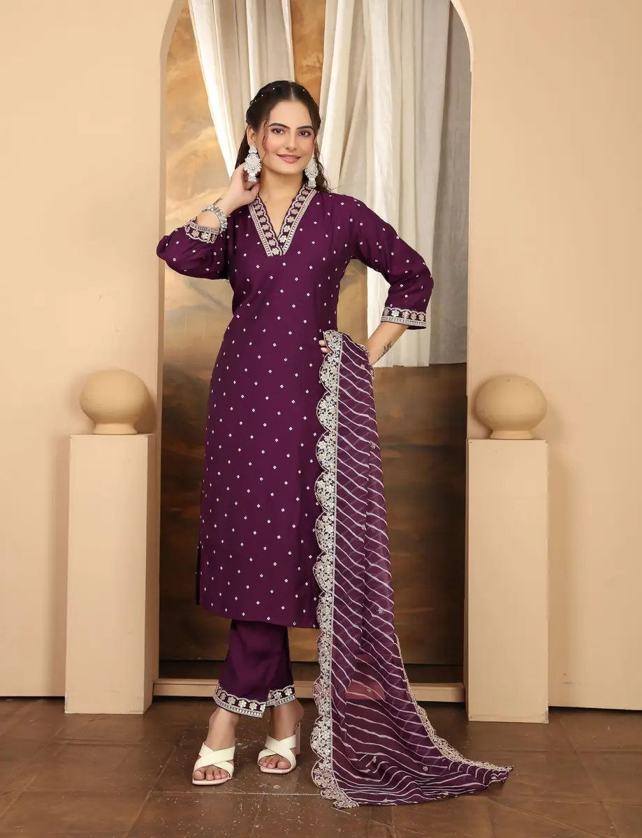 Yashika Women's Silk Blend Cotton Dupatta Kurta Pants Set | Elegant Digital Print & Embroidery (70-120 chars) - view 2