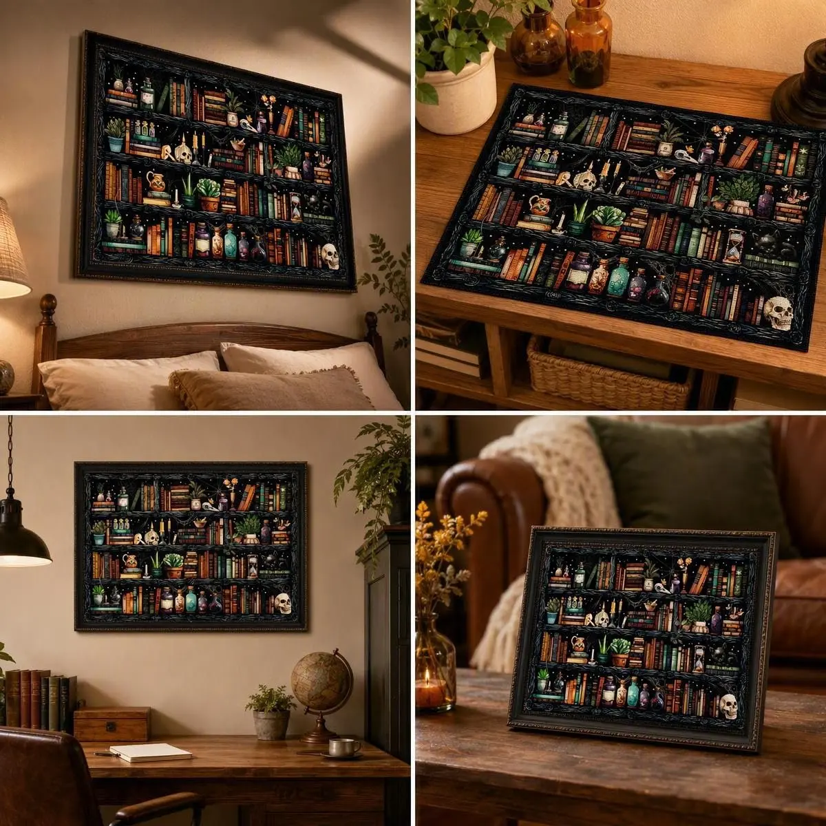 WUSARPLY Bookshelf Stamped Cross Stitch Kits for Beginners Adults | 11CT Pre-Printed Fabric, Stress Relief, Easy for Beginners - view 3